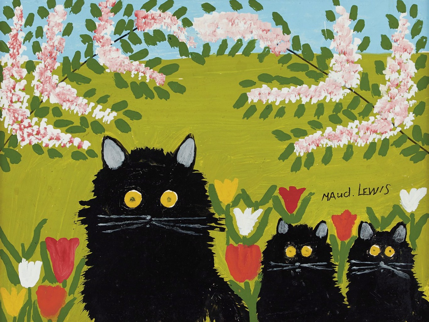 Мод черный кот. Maud Lewis художница. Канадская художница мод Льюис. Мод Льюис художница картины. Моди Льюис художник.