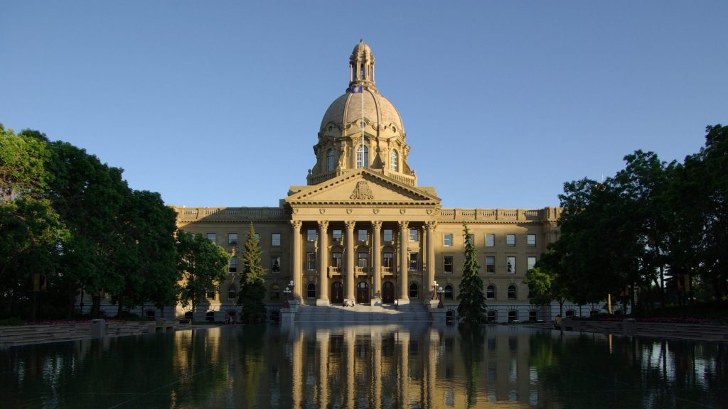 A shot of the Alberta legislature building in Edmonton.