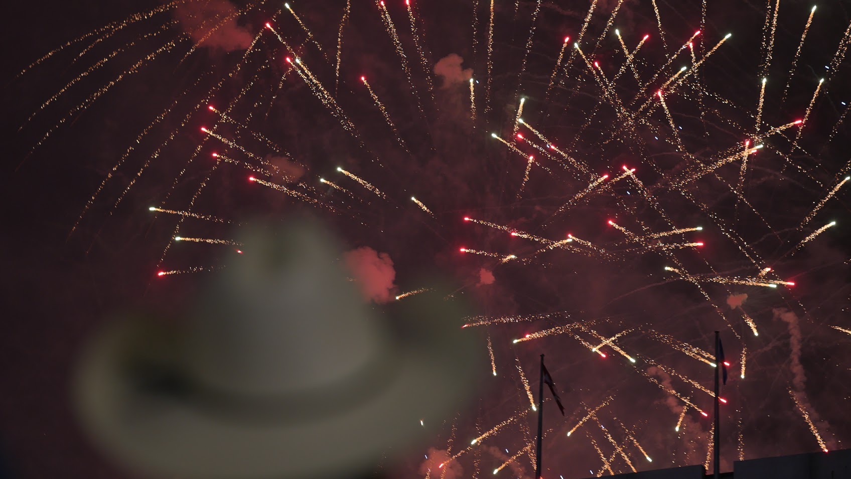 Watching the fireworks during the Grandstand Show at the Calgary Stampede