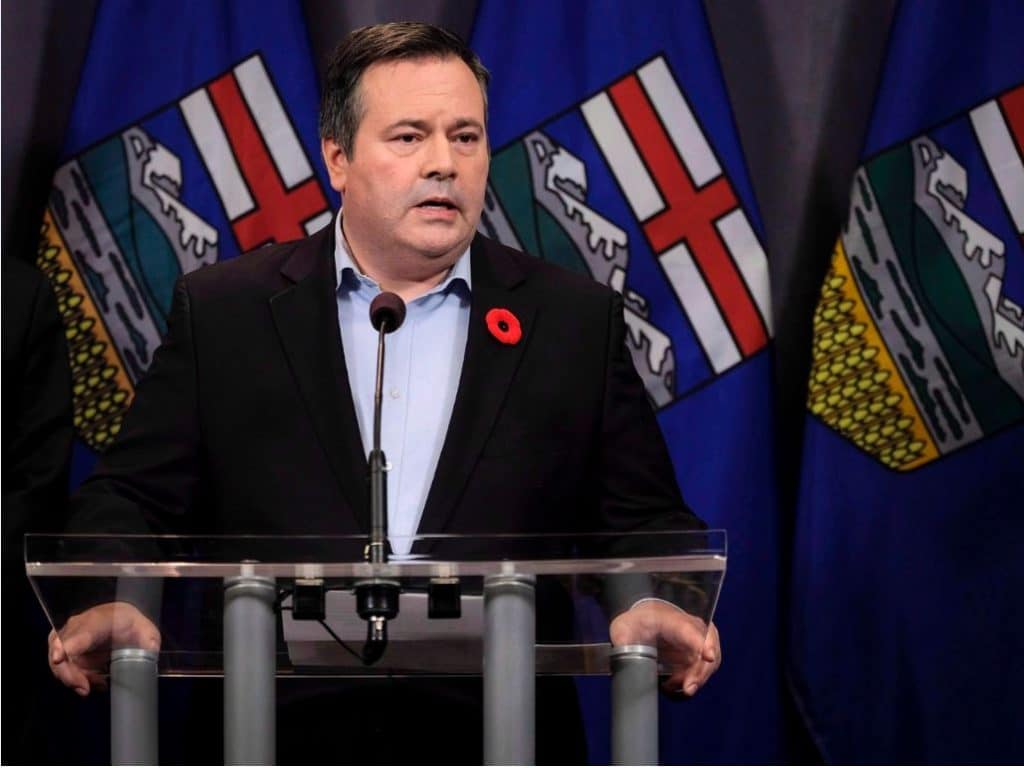 United Conservative Party leader Jason Kenney speaks to reporters the day after being elected the first official leader of the new party in Calgary, Alta.