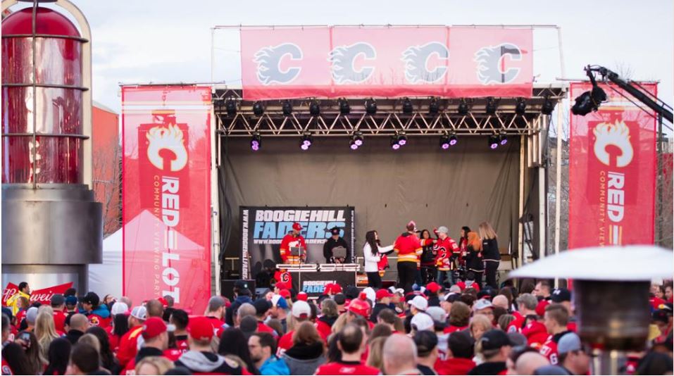 Red Lot is used to host playoff viewing parties for the Calgary Flames