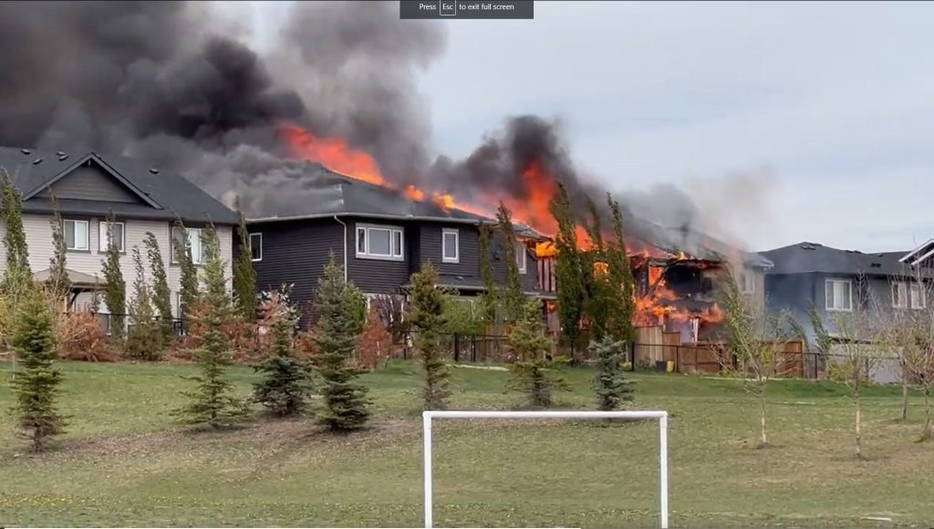 A big fire has broken out in the community of Evanston