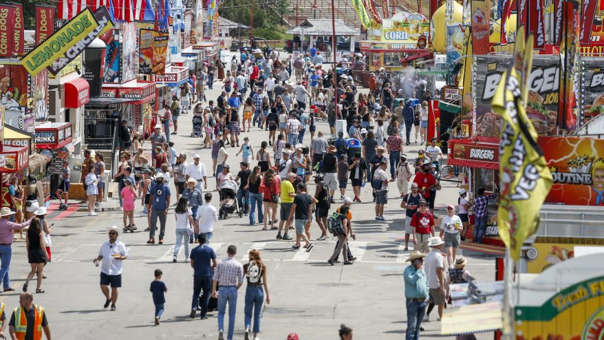 Crowds build during the Calgary Stampede in Calgary