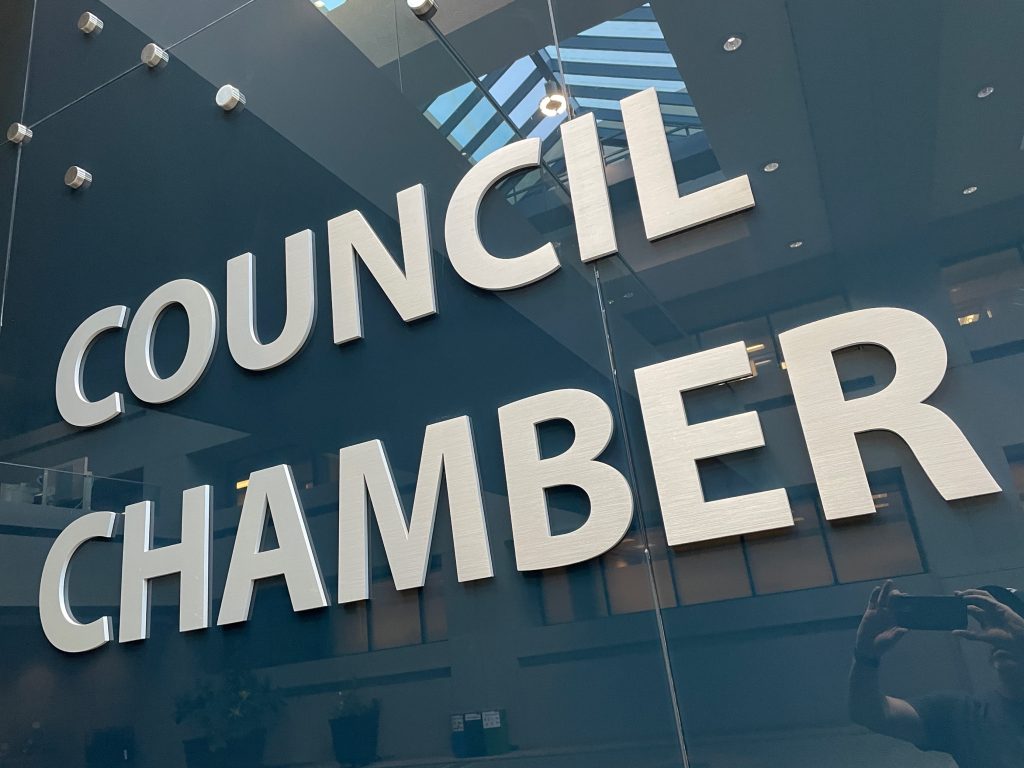 Calgary City Council Chambers.