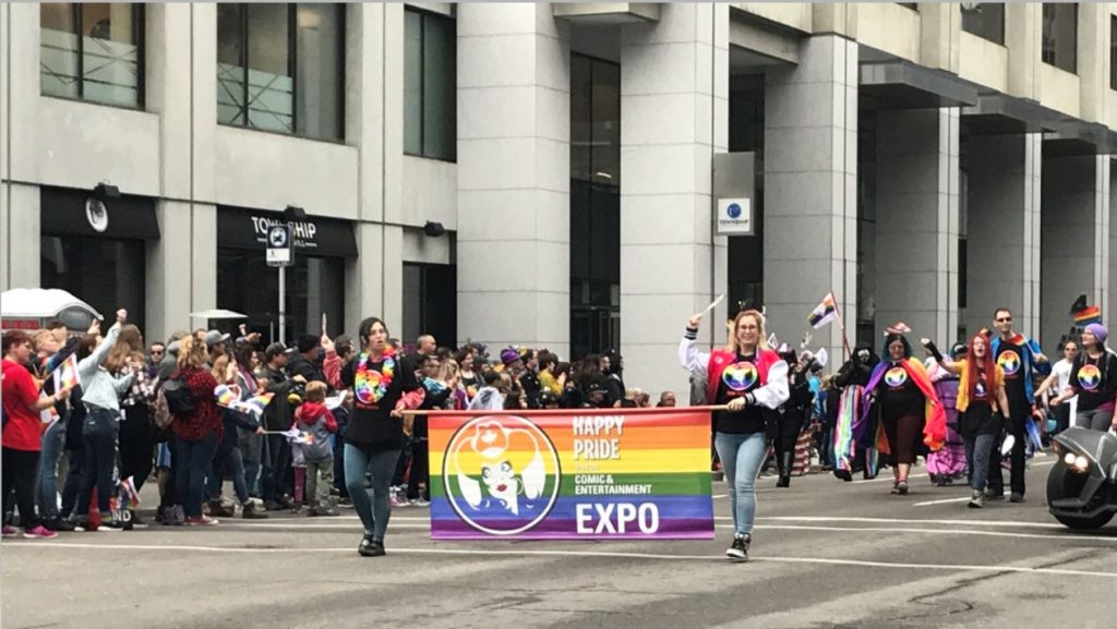 Calgarians march in the Pride Parade, Sept. 1, 2019.