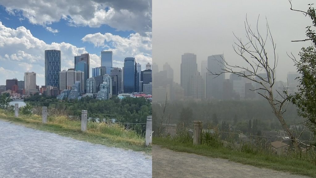 Aug. 2022 versus July 2021 air quality comparison for smoke at Crescent Heights Point