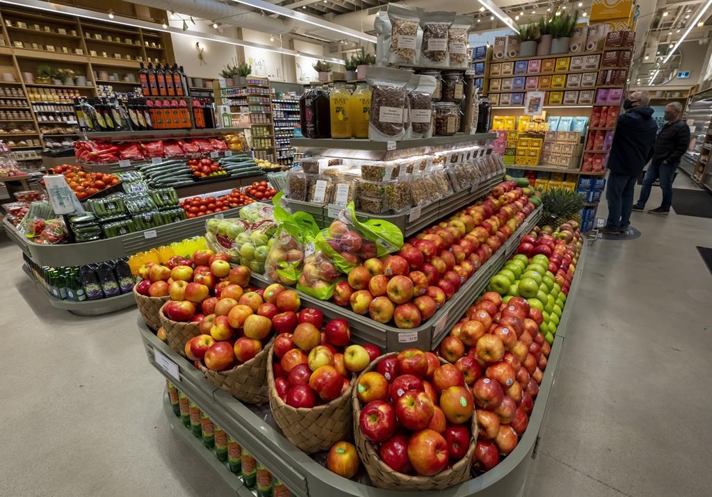 A picture of fresh produce and groceries are shown at Summerhill Market in Toronto