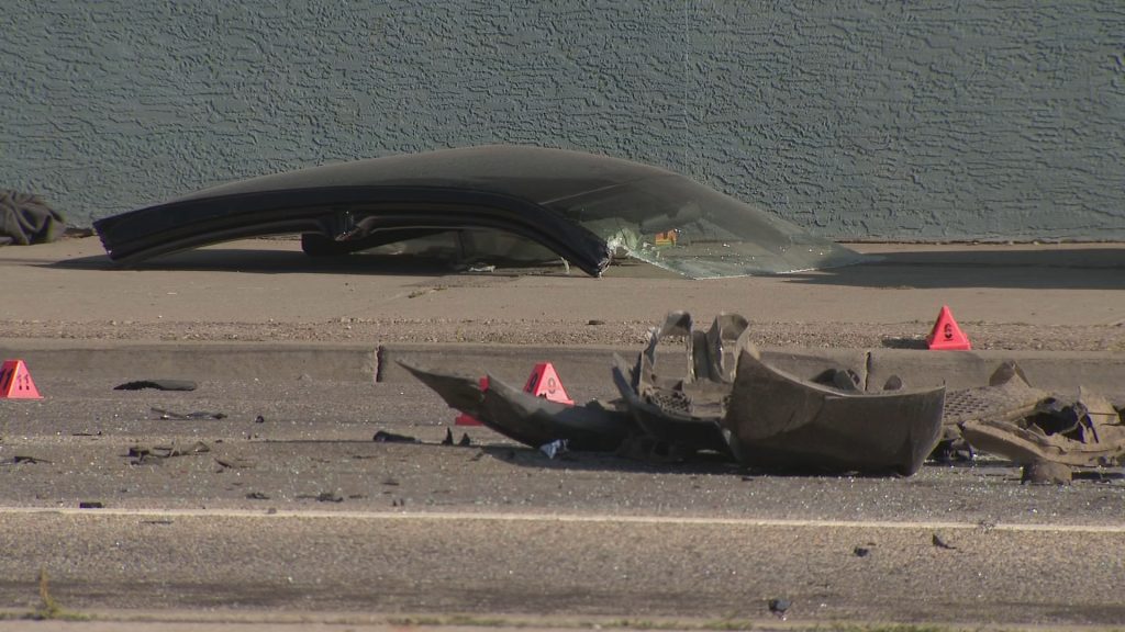 Four people were taken to hospital after a serious three-vehicle collision at 16 Avenue NE and Edmonton Trail