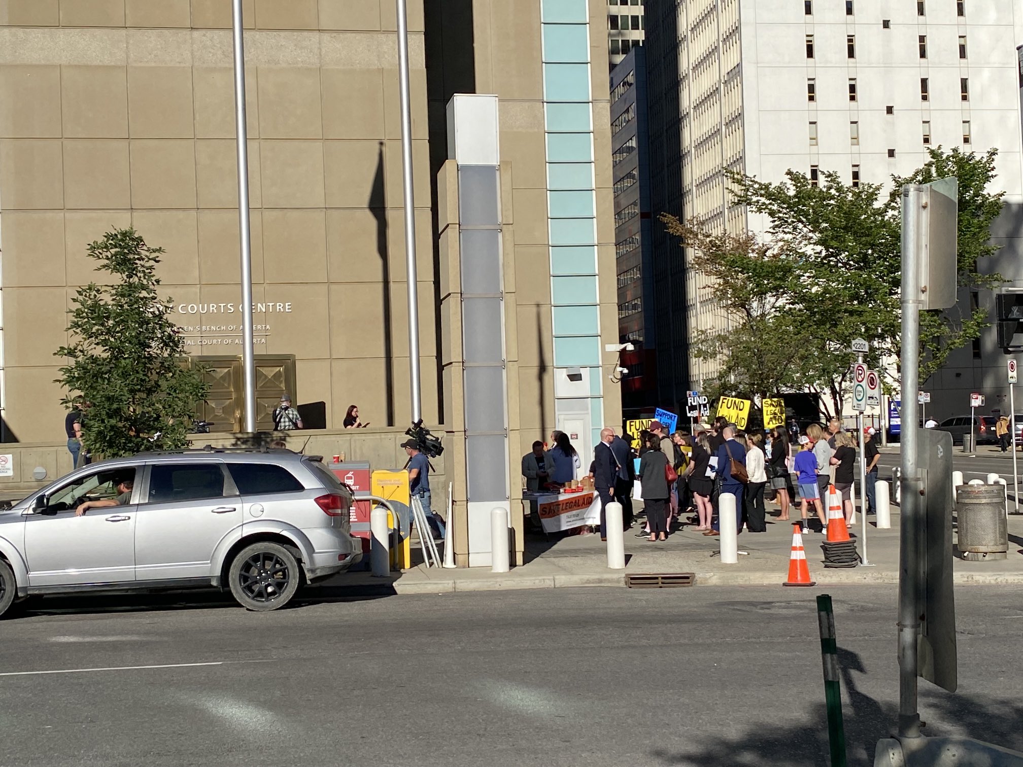 A demonstration by Alberta's criminal defence lawyers on September 2, 2022 in Calgary, Alberta