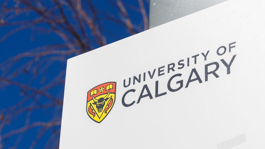 A sign for the University of Calgary in Calgary.