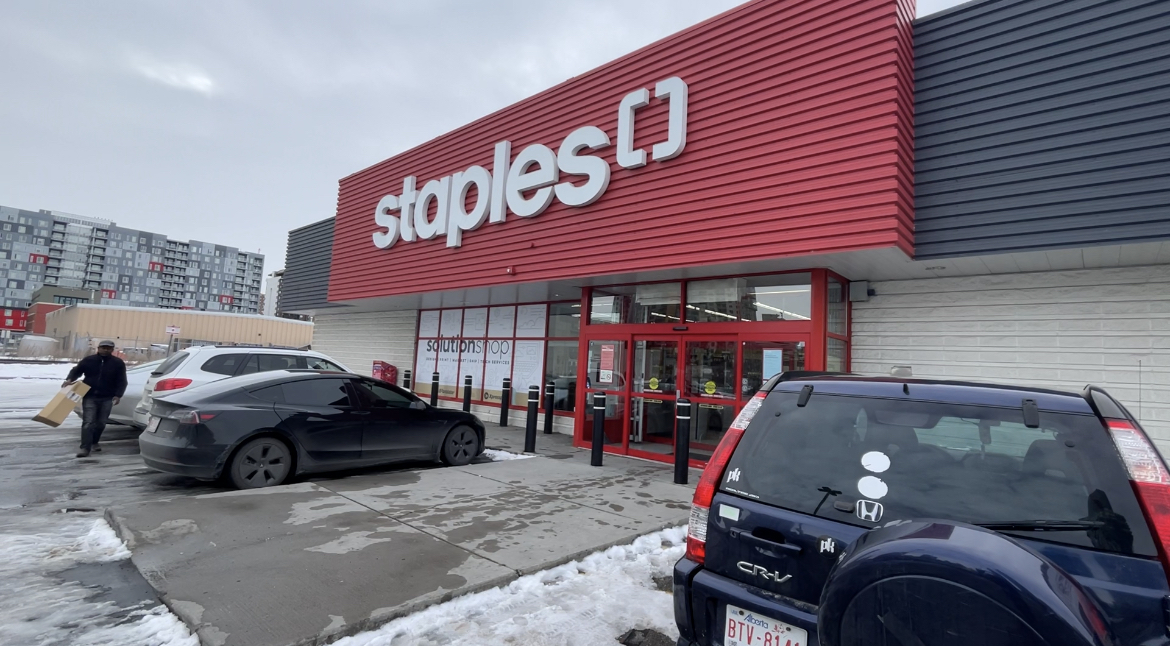 A Staples in the Beltline of Calgary on Friday, November 4, 2022