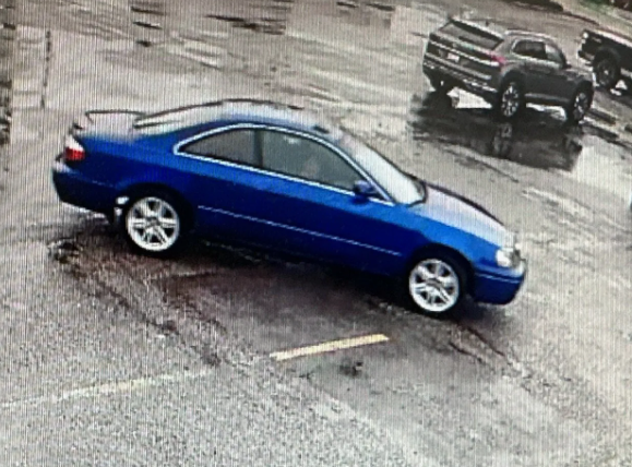 a photo of a blue Sedan car used by man involved in road rage in Lethbridge