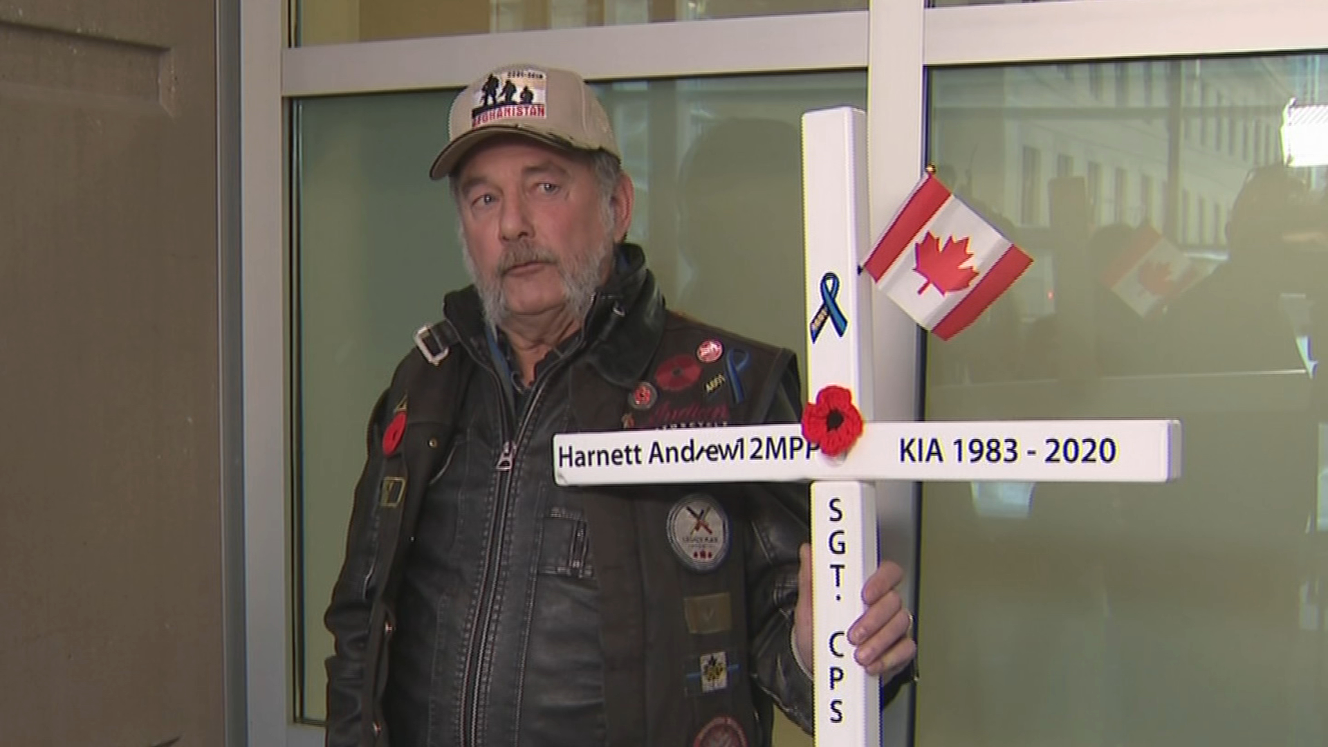 Allan Hunter poses for a photo in front of the Calgary Courts Centre in Calgary