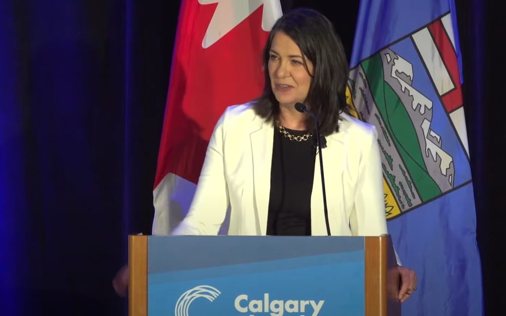 Alberta Premier Danielle Smith speaks at the Calgary Chamber of Commerce in Calgary