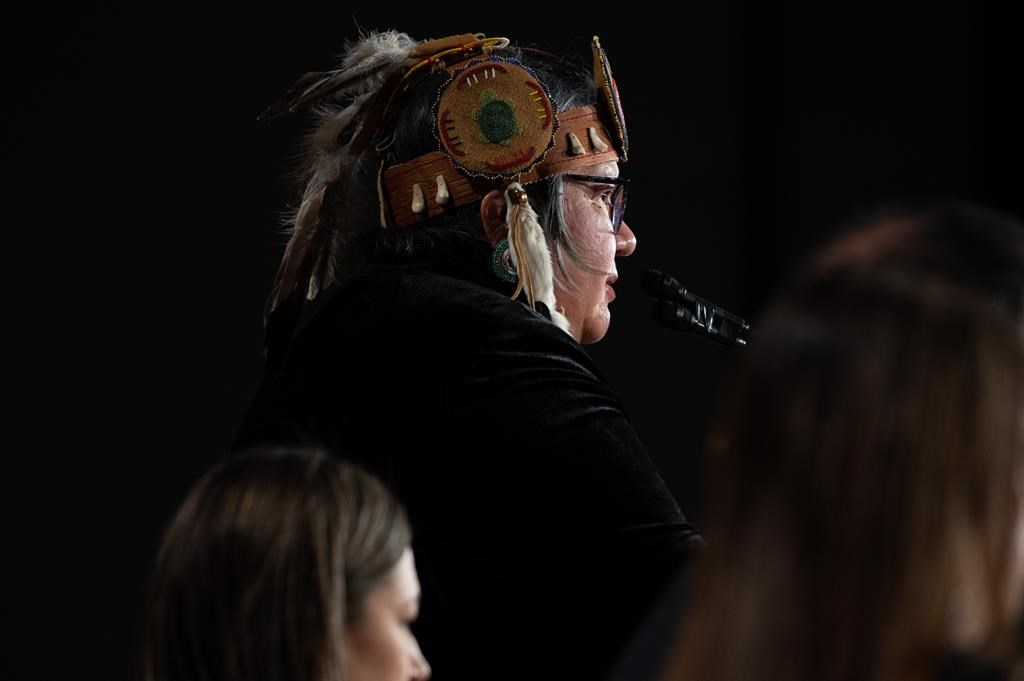 Assembly of First Nations (AFN) National Chief, RoseAnne Archibald, speaks during the AFN Special Chiefs Assembly (SCA) in Ottawa