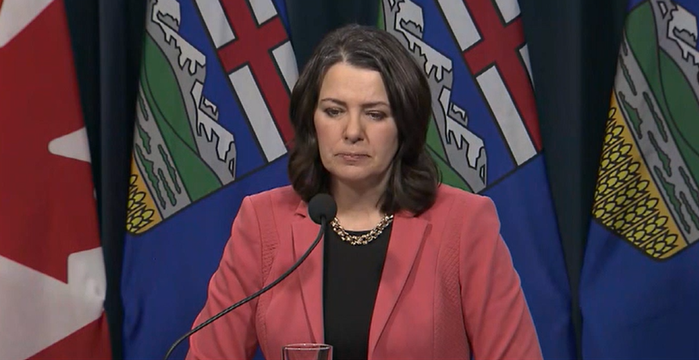 Alberta Premier Danielle Smith speaks to reporters in Calgary on Tuesday, January 10, 2023.