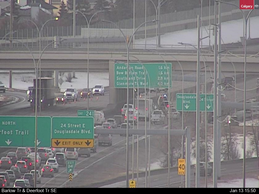 A section of Deerfoot Trail in Calgary on Friday