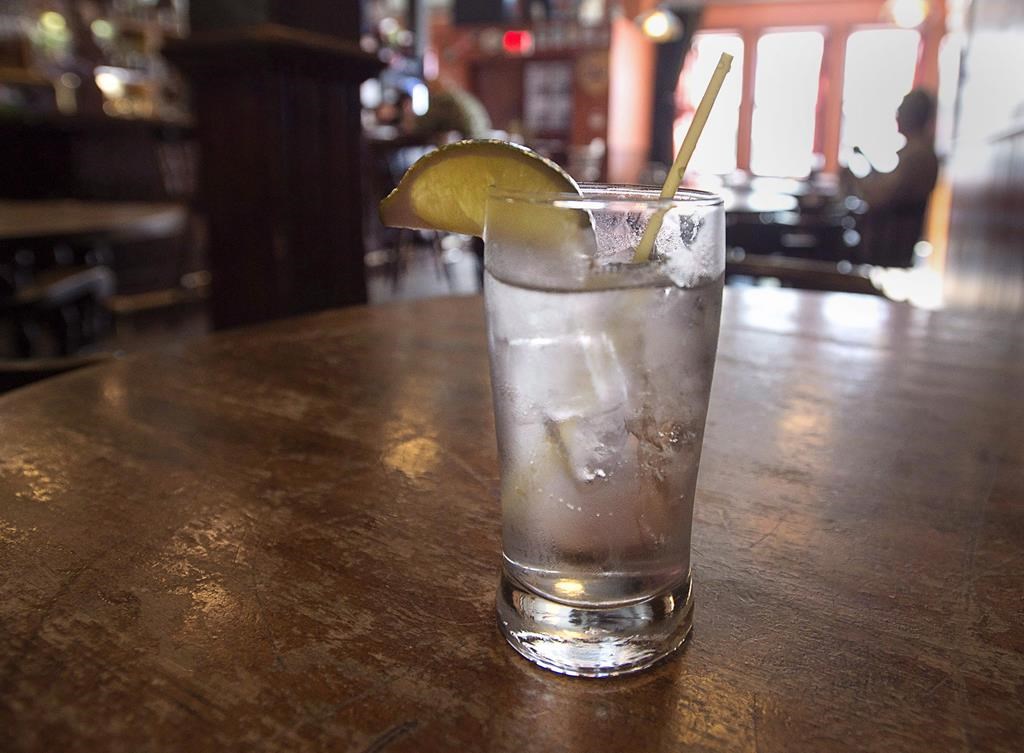 An alcoholic beverage is seen in a drinking establishment in Halifax