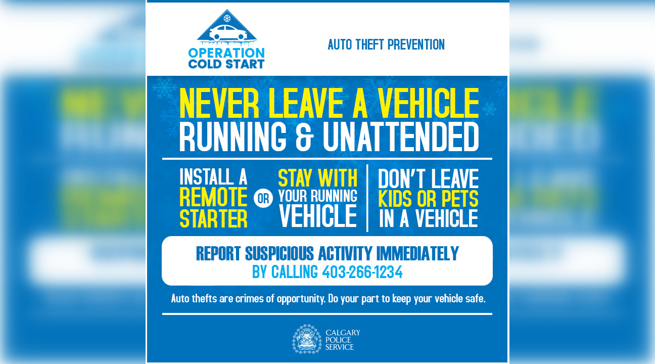 A poster for Operation Cold Start, which contains tips to prevent theft