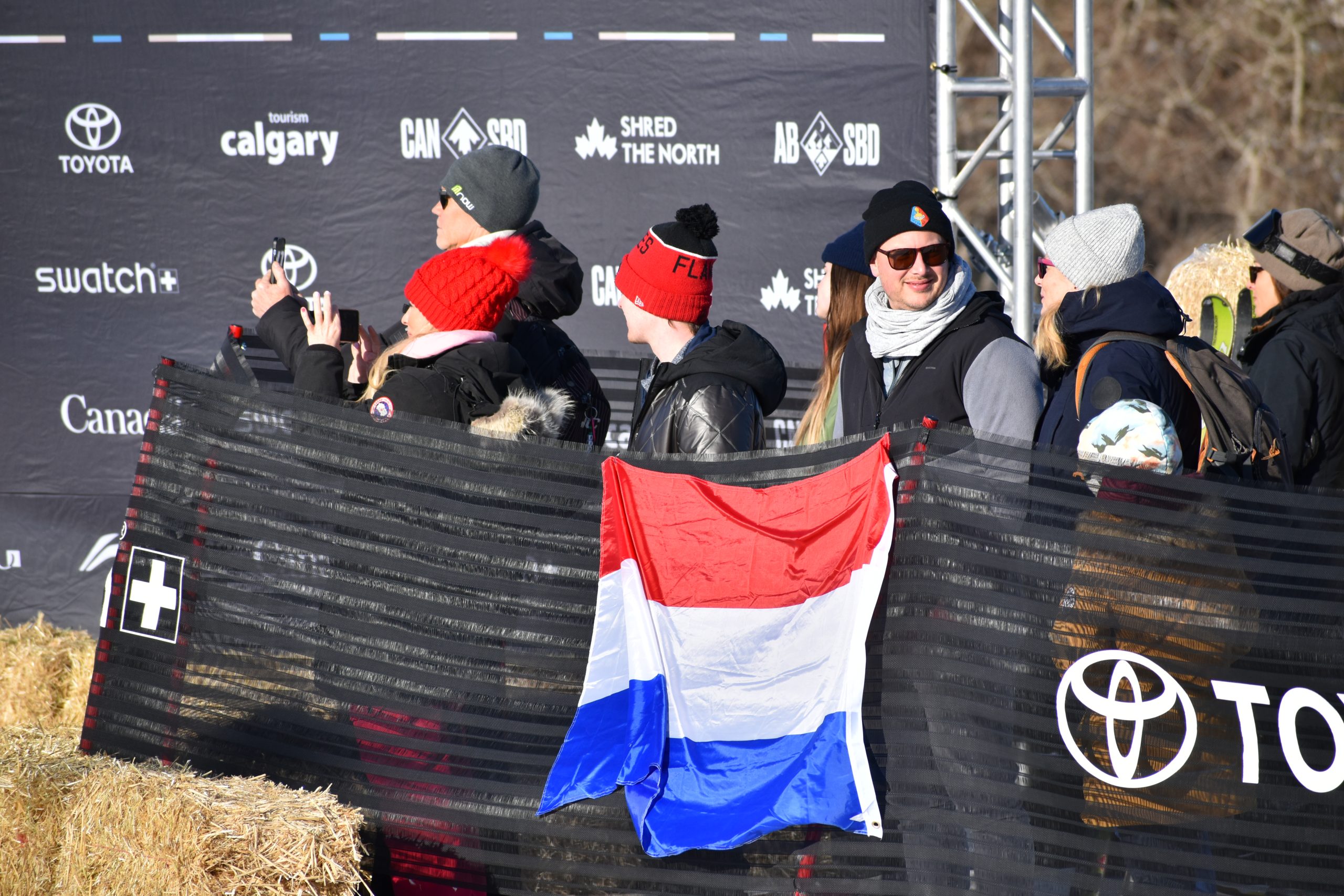 Fans watch FIS Snowboard Slopestyle World Cup action at Calgary's WinSport