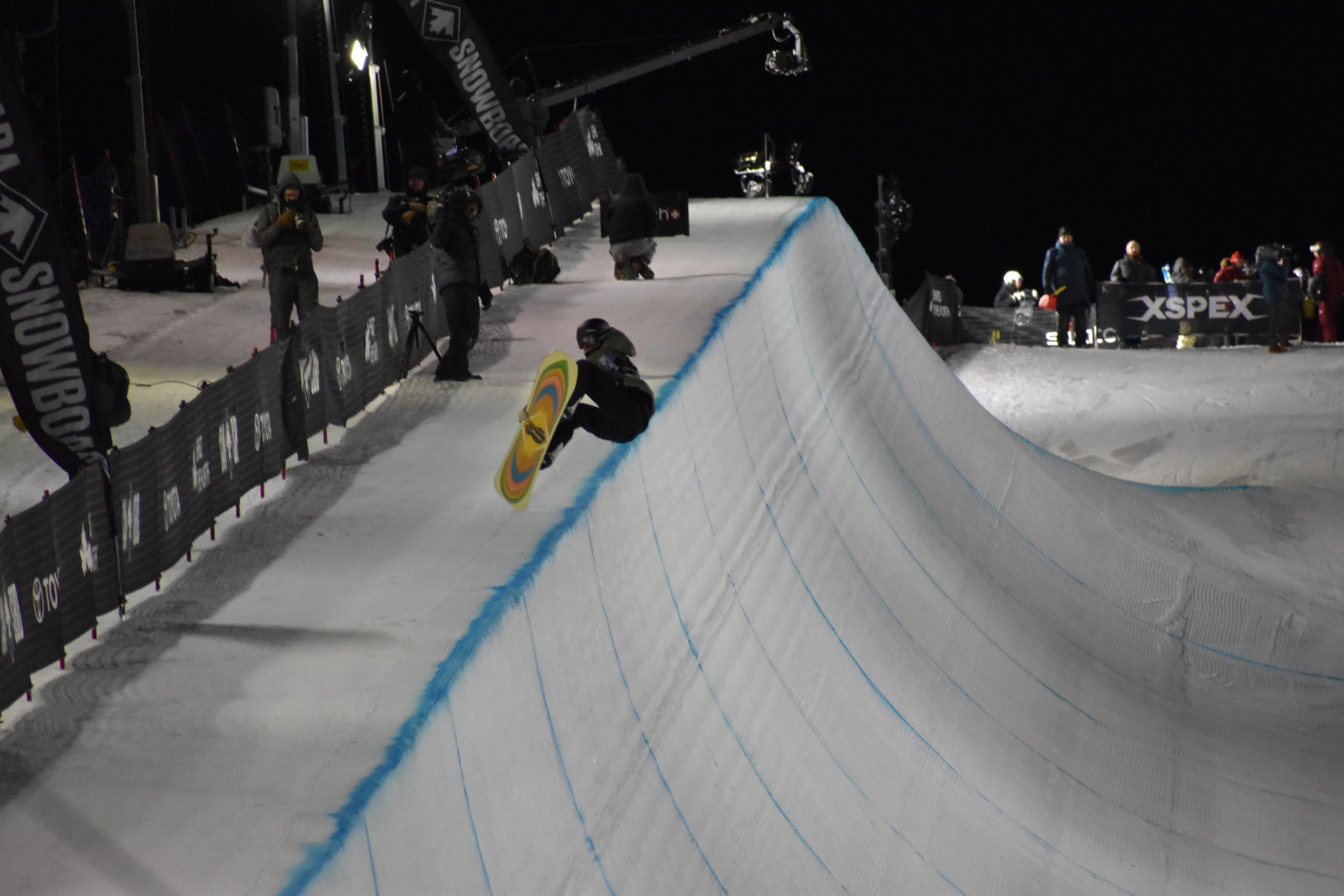 FIS Snowboard Halfpipe World Cup Final action at Calgary's WinSport