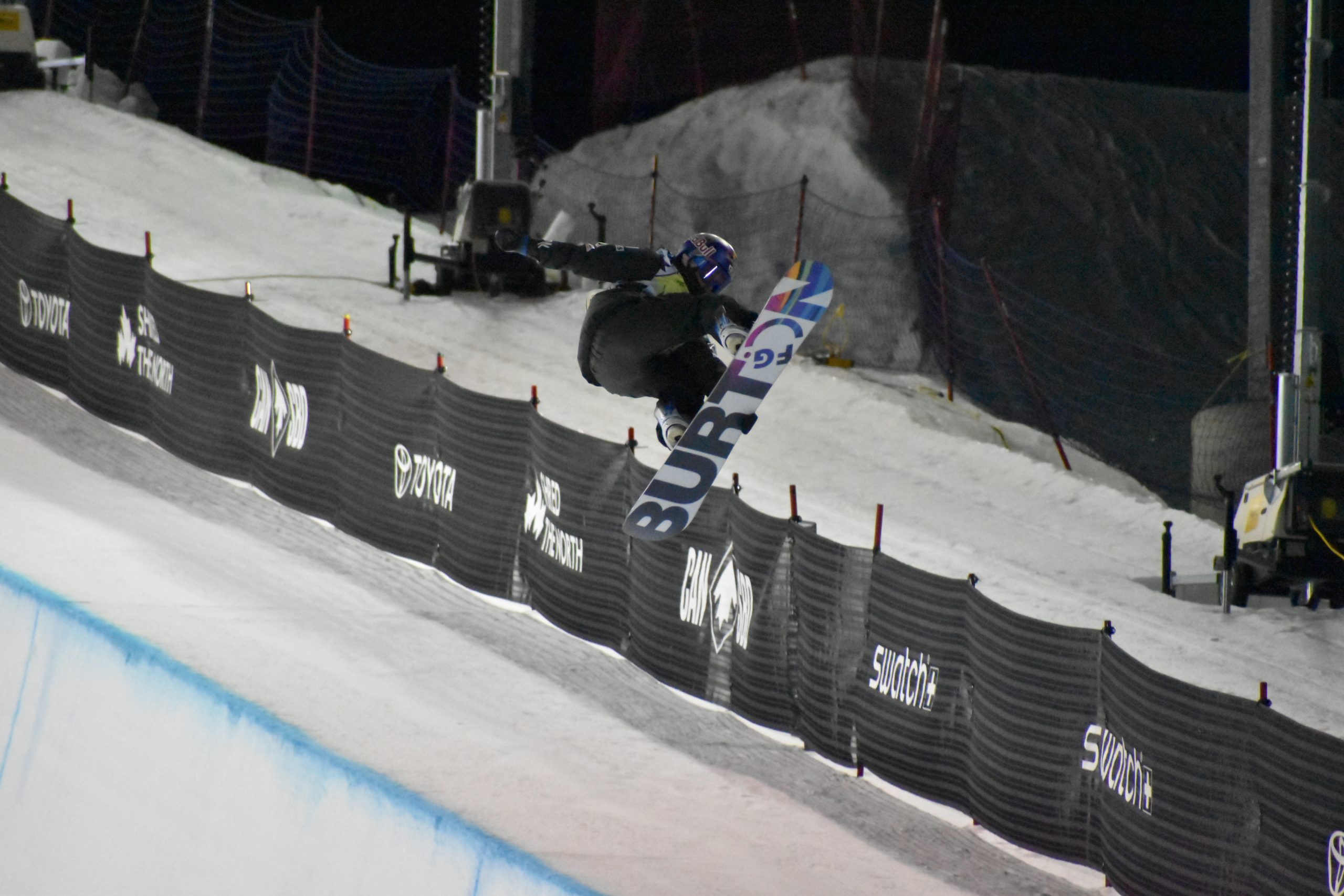 FIS Snowboard Halfpipe World Cup Final action at Calgary's WinSport