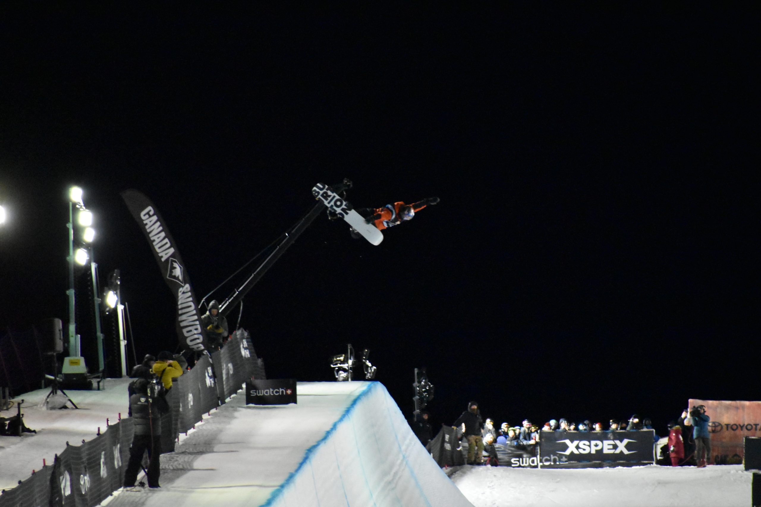 FIS Snowboard Halfpipe World Cup Final action at Calgary's WinSport