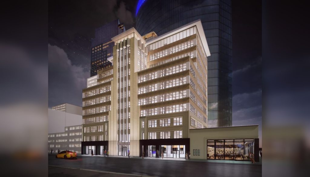 Artistic rendering of the Barron Building on Stephen Avenue in downtown Calgary