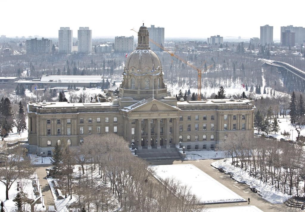 The view of the Alberta Legislature in Edmonton