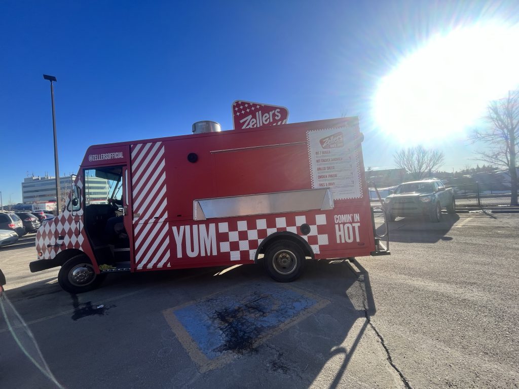 The food truck "Diner on Wheels outside Sunridge Mall in Calgary