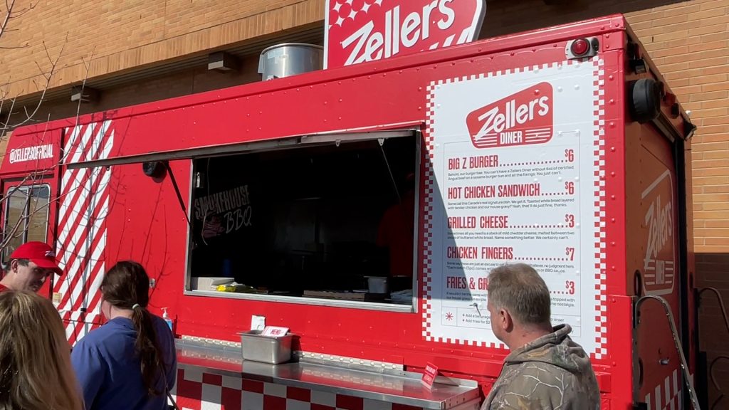 The food truck "Diner on Wheels" opens for business outside Sunridge Mall in Calgary
