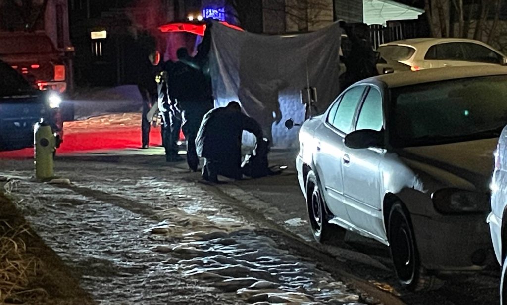 Calgary police attend to the scene where a teen was shot in Martindale in northeast Calgary