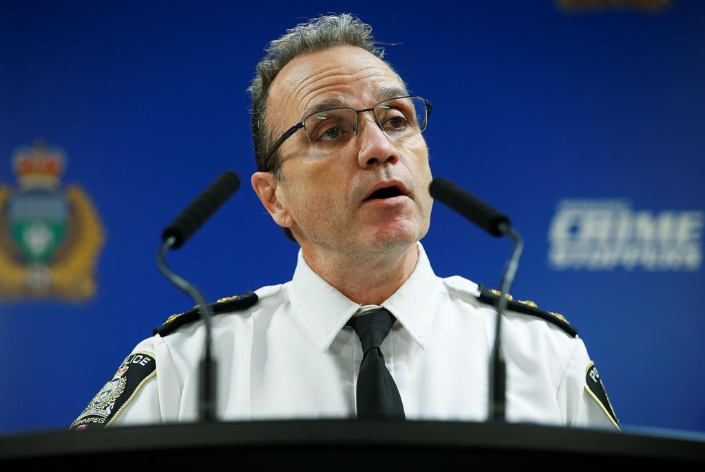 Winnipeg police chief Danny Smyth provides an update to an ongoing homicide investigation in Winnipeg