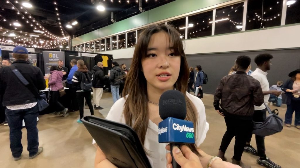 Gabriel Ting speaks with CityNews at the Youth Hiring Fair in the Big Four Building within Stampede Park in Calgary