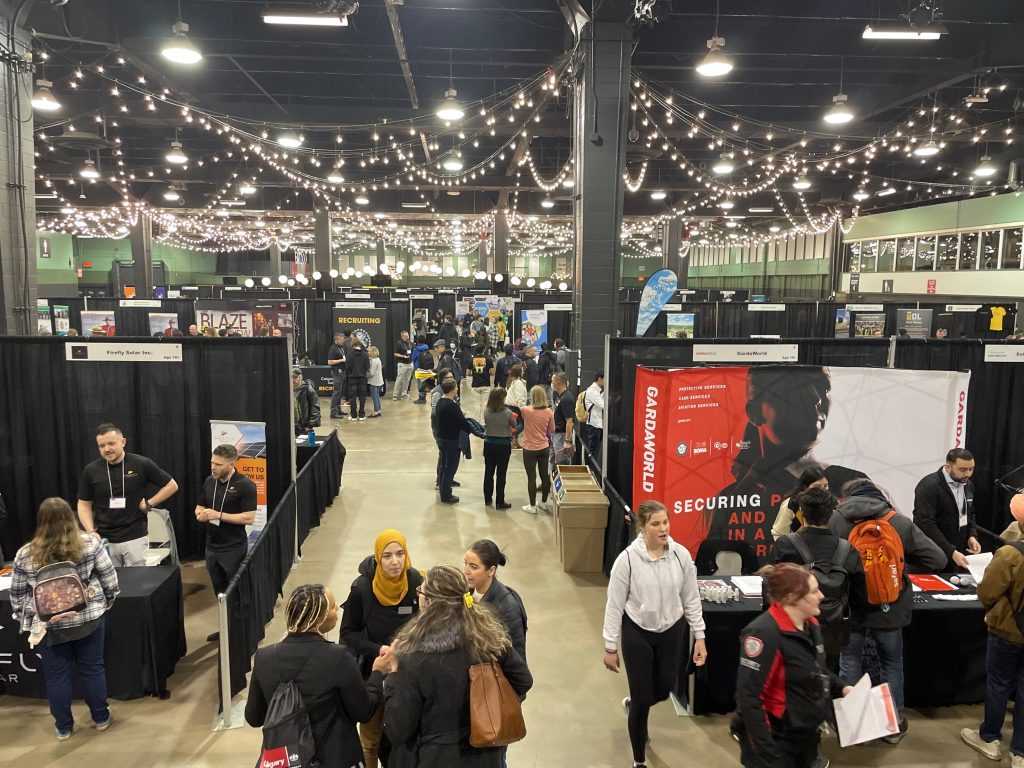 Youth and employers alike attend the Youth Job Fair inside the Big Four Building within Stampede Park in Calgary