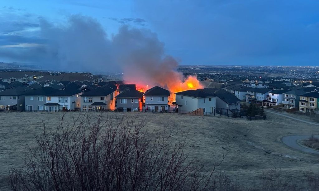 A fire at a two-storey home on Sherwood Mount in Calgary