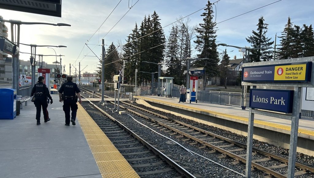Calgary police at Lion's Park Station
