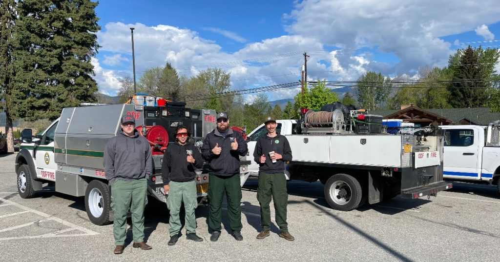 A group of Oregon firefighters that arrived in Alberta