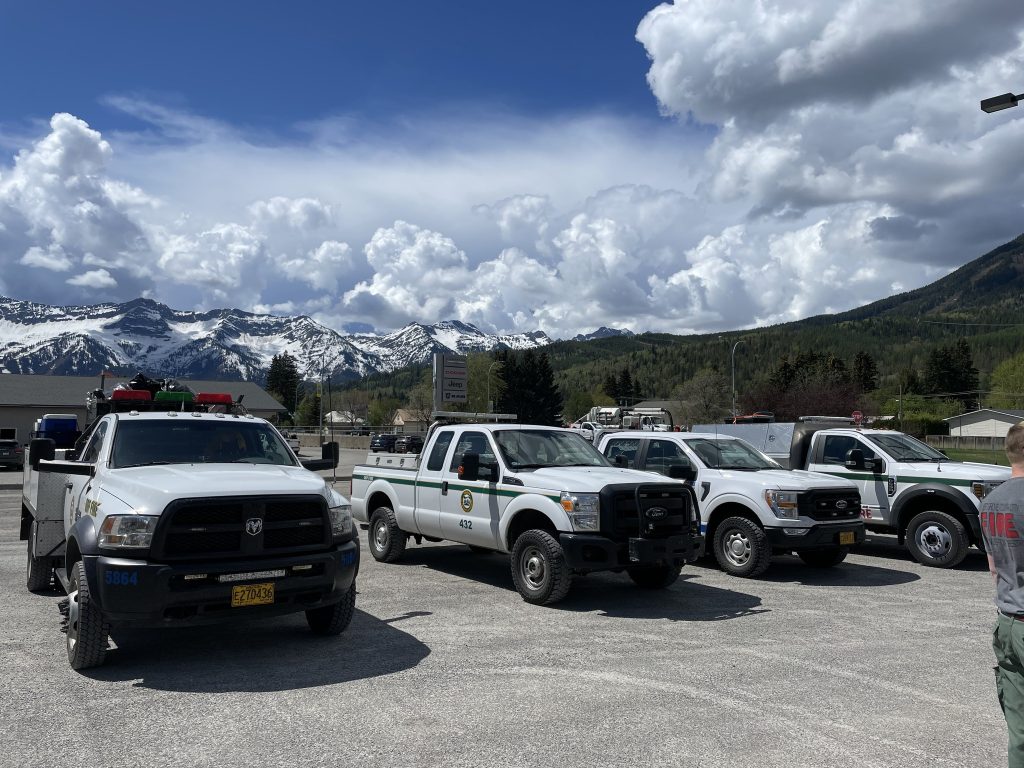 A picture of Oregon trucks that arrived in Alberta