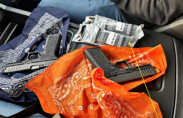 Image of seized handguns