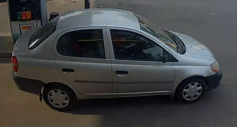 Calgary police say a woman was dragged by a vehicle in the northeast in May. They are looking for a silver Toyota Echo, pictured here.