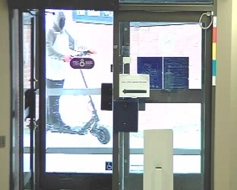 A suspect seen outside a business in High River, Alta