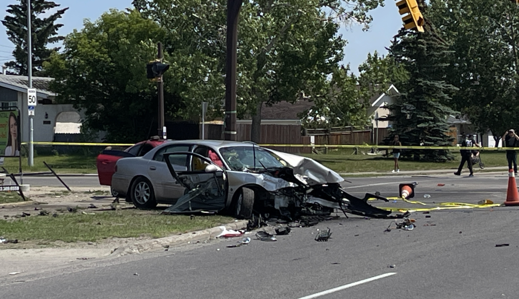 A crash on Madigan Drive and Memorial Drive in northeast Calgary