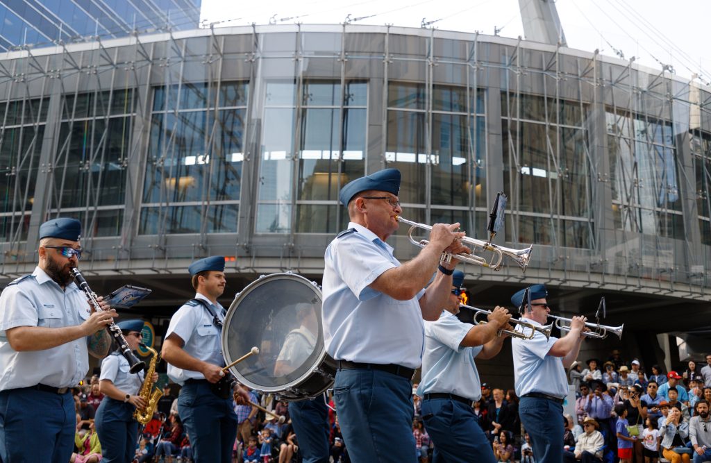 Participants in the Calgary Stampede Parade in Calgary