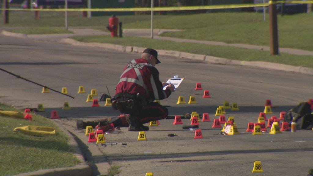 Calgary police and reconstructionists are on scene in the northeast community of Horizon, where a pedestrian was struck and killed in a hit and run on Friday, July 21, 2023.