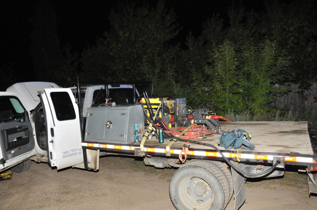 A truck allegedly reported stolen from Consort, Alta