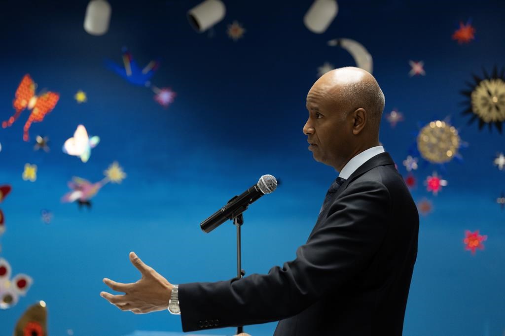 International Development Minister Ahmed Hussen speaks during a news conference, Wednesday, September 27, 2023 in Ottawa