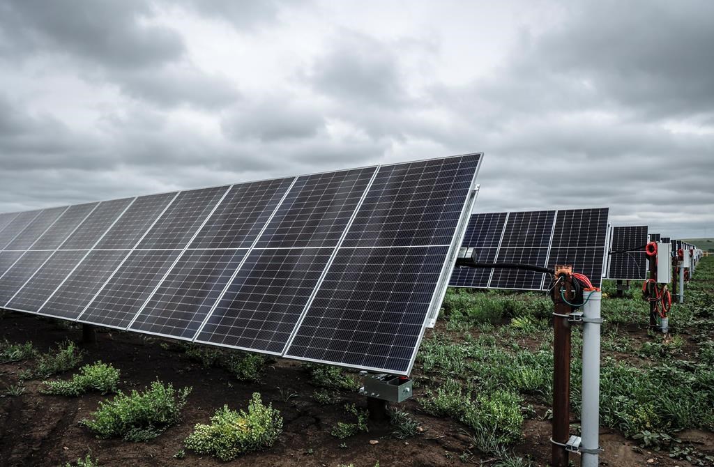 Solar panels pictured at the Michichi Solar project near Drumheller