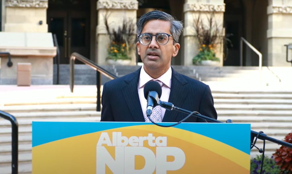 Samir Kayande, Alberta NDP MLA for Calgary-Elbow and Finance Critic - Fiscal Responsibility, speaks about the proposed Alberta Pension Plan on Friday, Sept. 22, 2023.