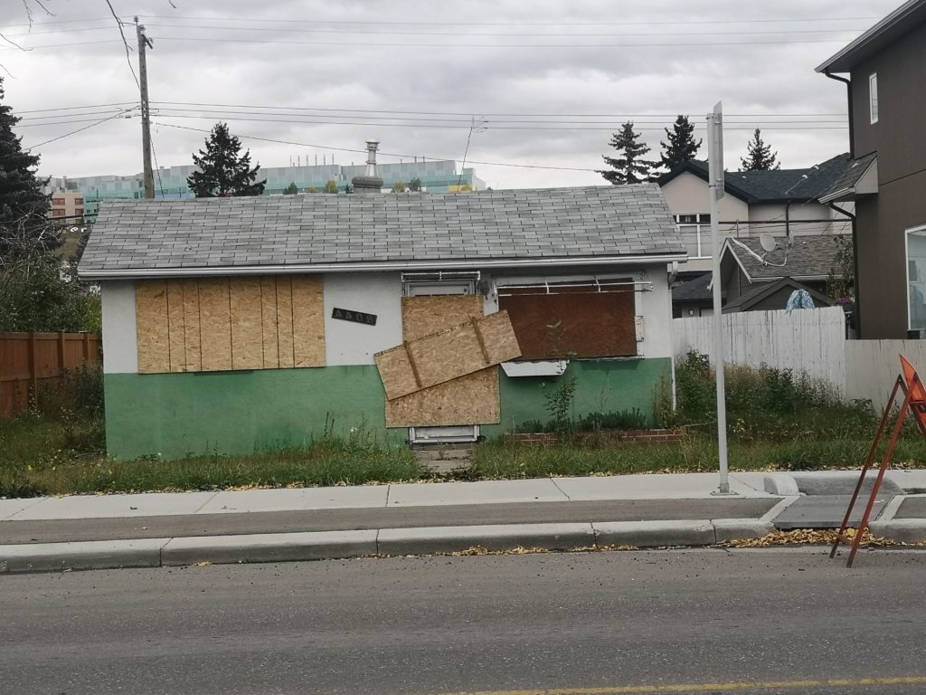 A derelict house in Calgary's northwest Bowness neighbourhood.